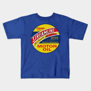 Retro Streamline Motor Oil Sign Kids T-Shirt